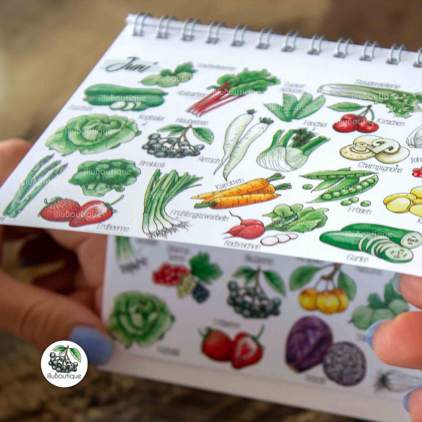 Saisonkalender Obst/Gemüse, Tischkalender A6 Querformat ohne Kalendarium