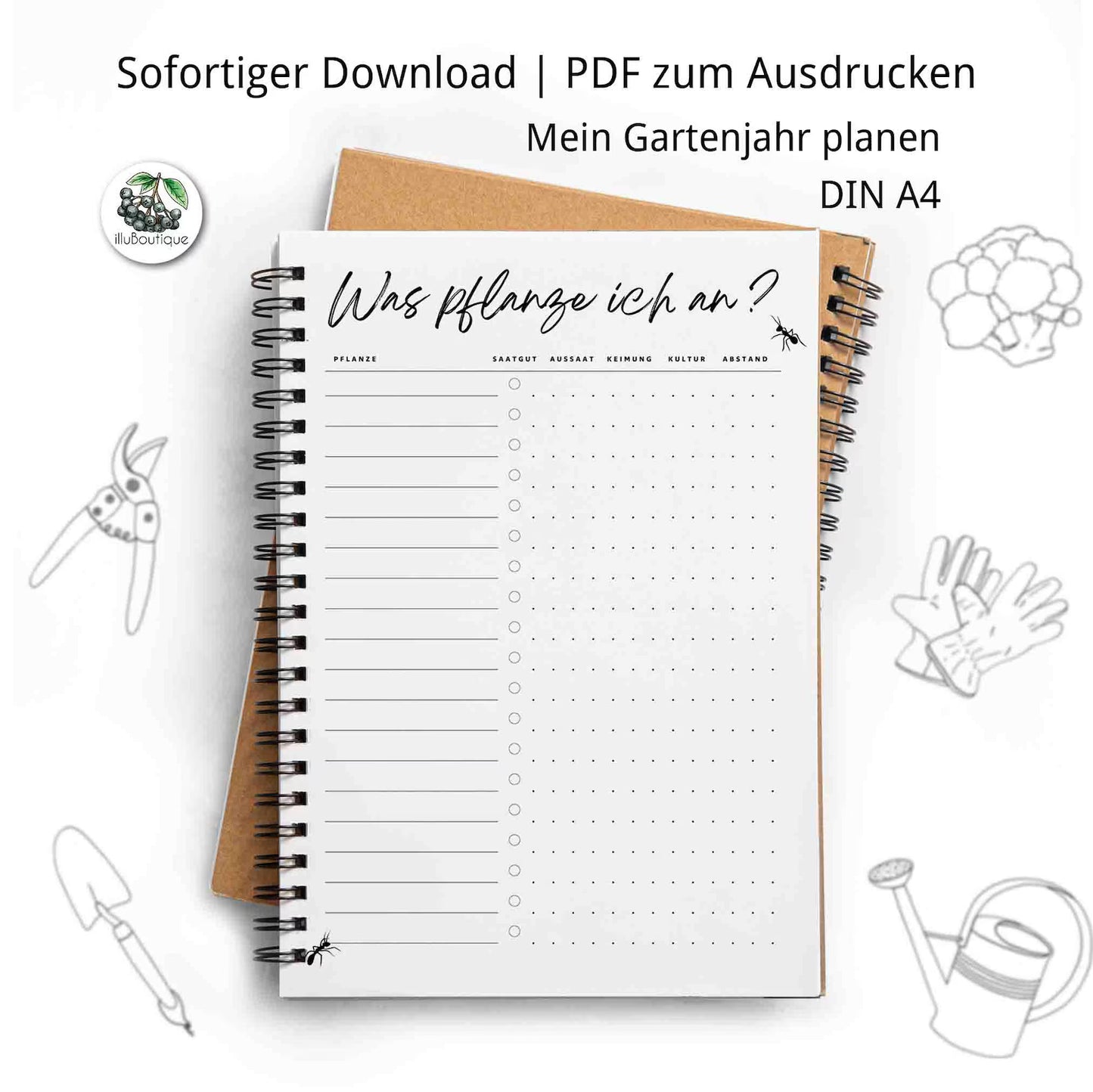 Gartenjahr planen A4 im PDF-Format