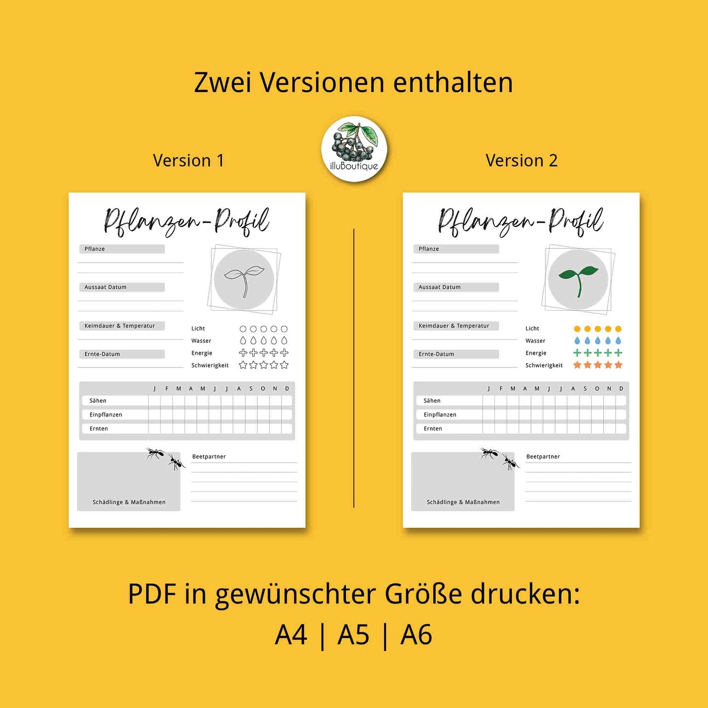 Pflanzenprofil A4 im PDF-Format