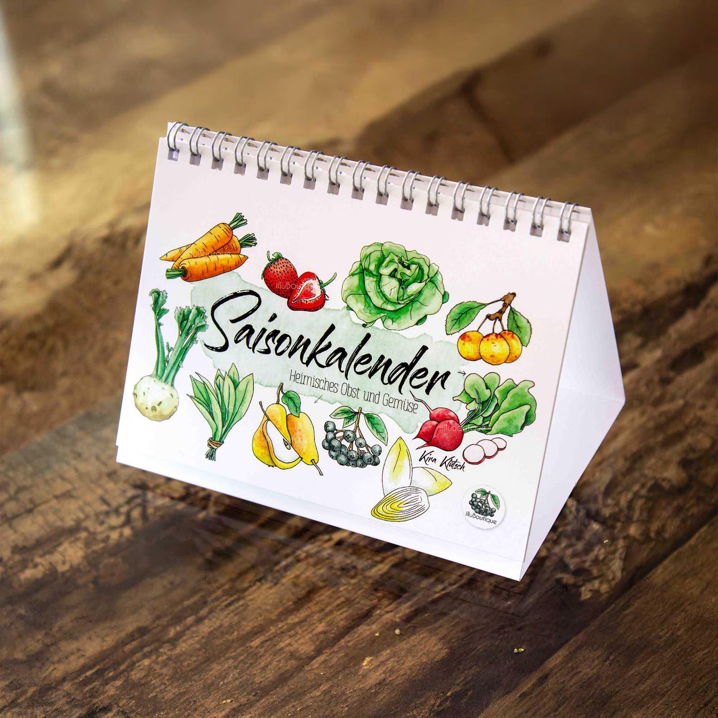 Saisonkalender Obst/Gemüse, Tischkalender A6 Querformat ohne Kalendarium